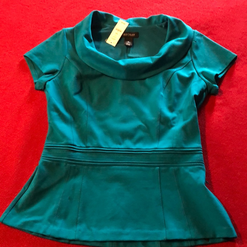 NWT Turquoise blue jewel neck top
